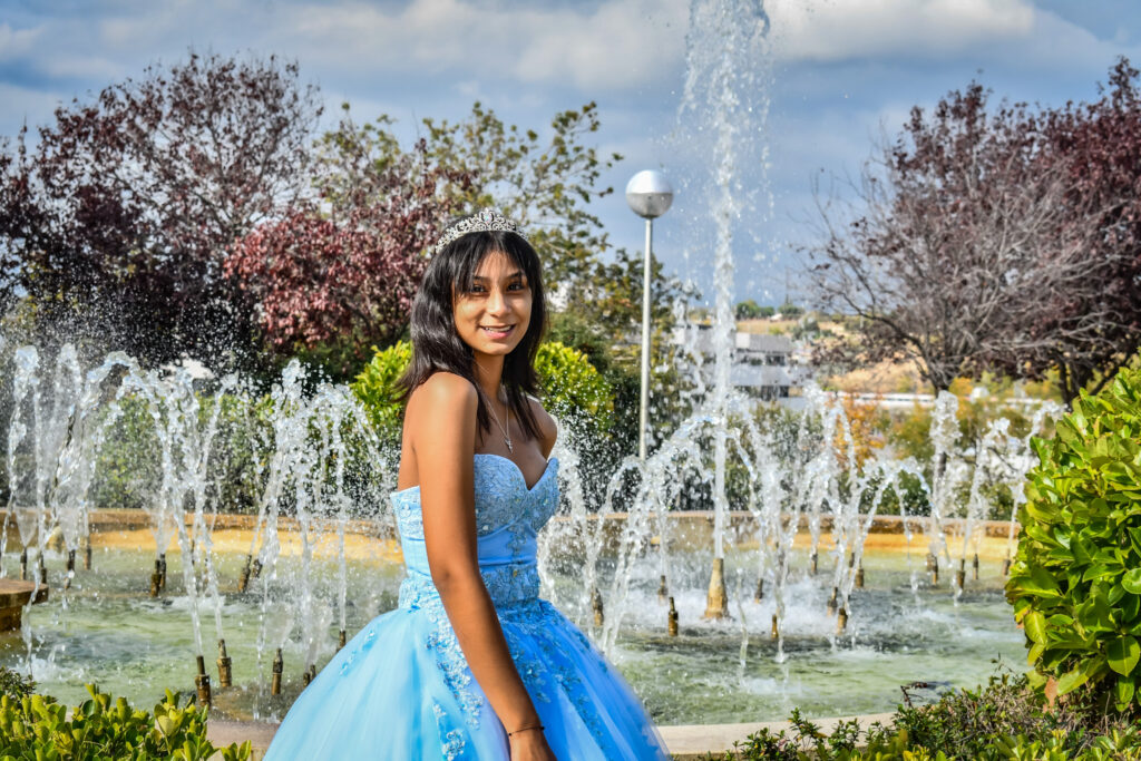 vestido azul para fiestas de quince años